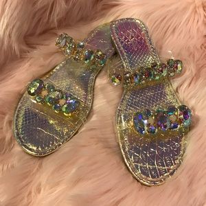 Gold Rhinestone Sandals